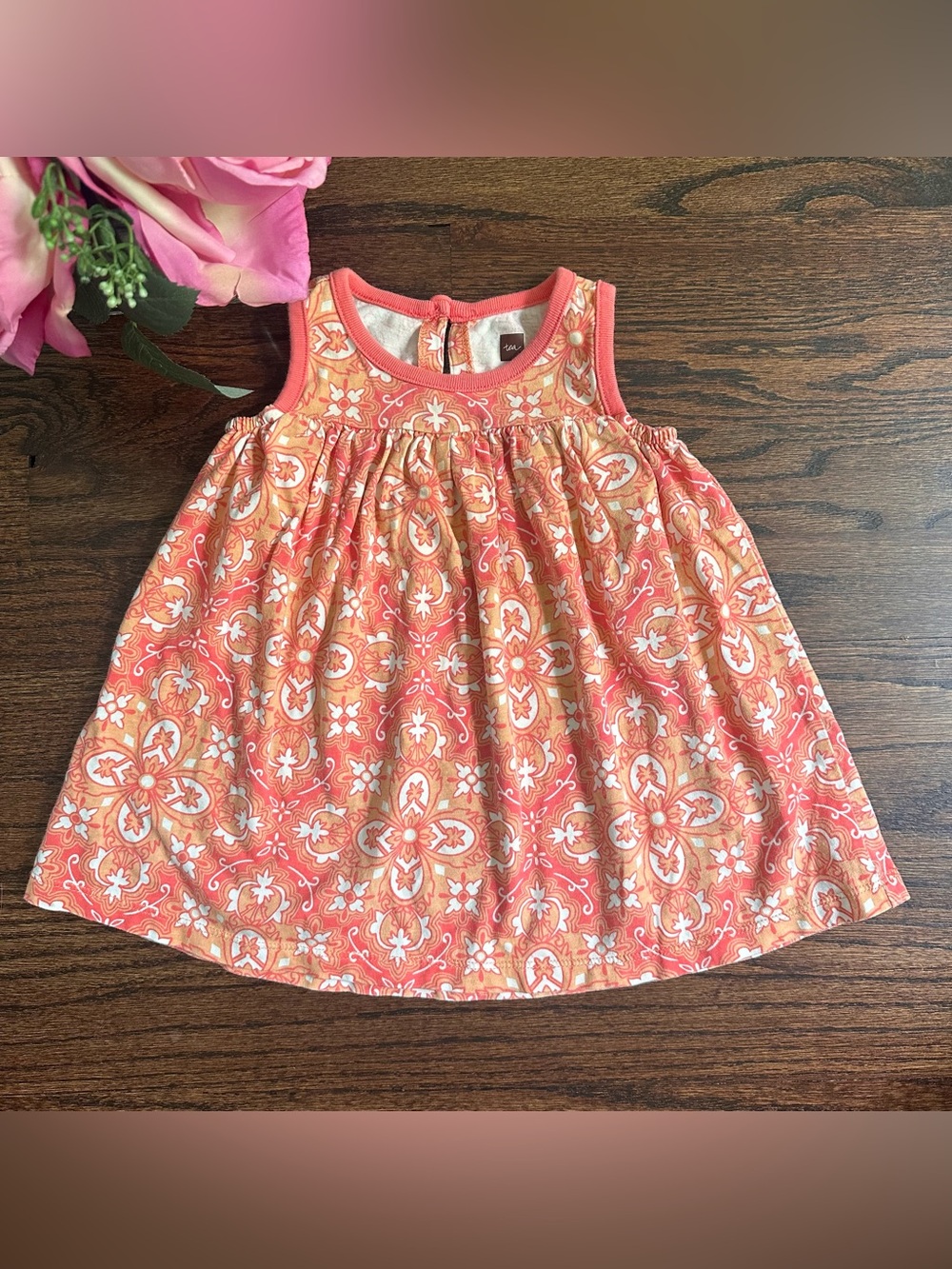 Tea Collection floral medallion print dress, size 6-12Mo